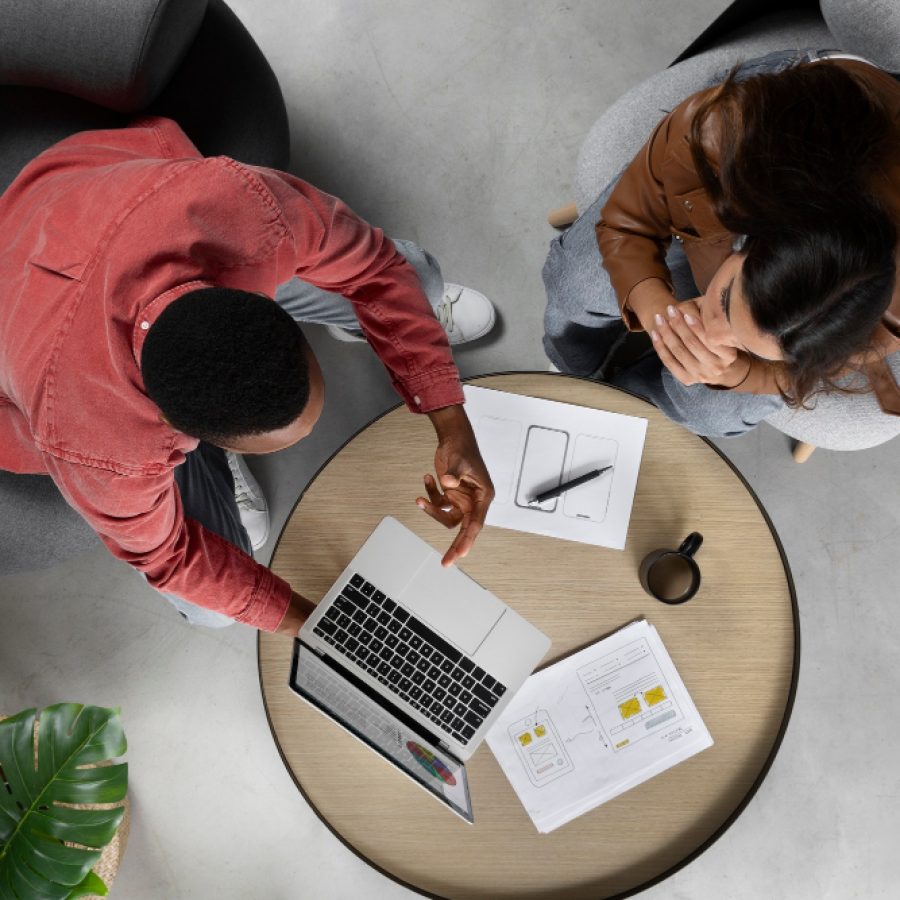 top-view-people-working-with-laptop